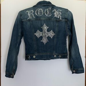 ❤️MISS ME 'Rock' Embellished Denim Jean Jacket EUC Size Medium